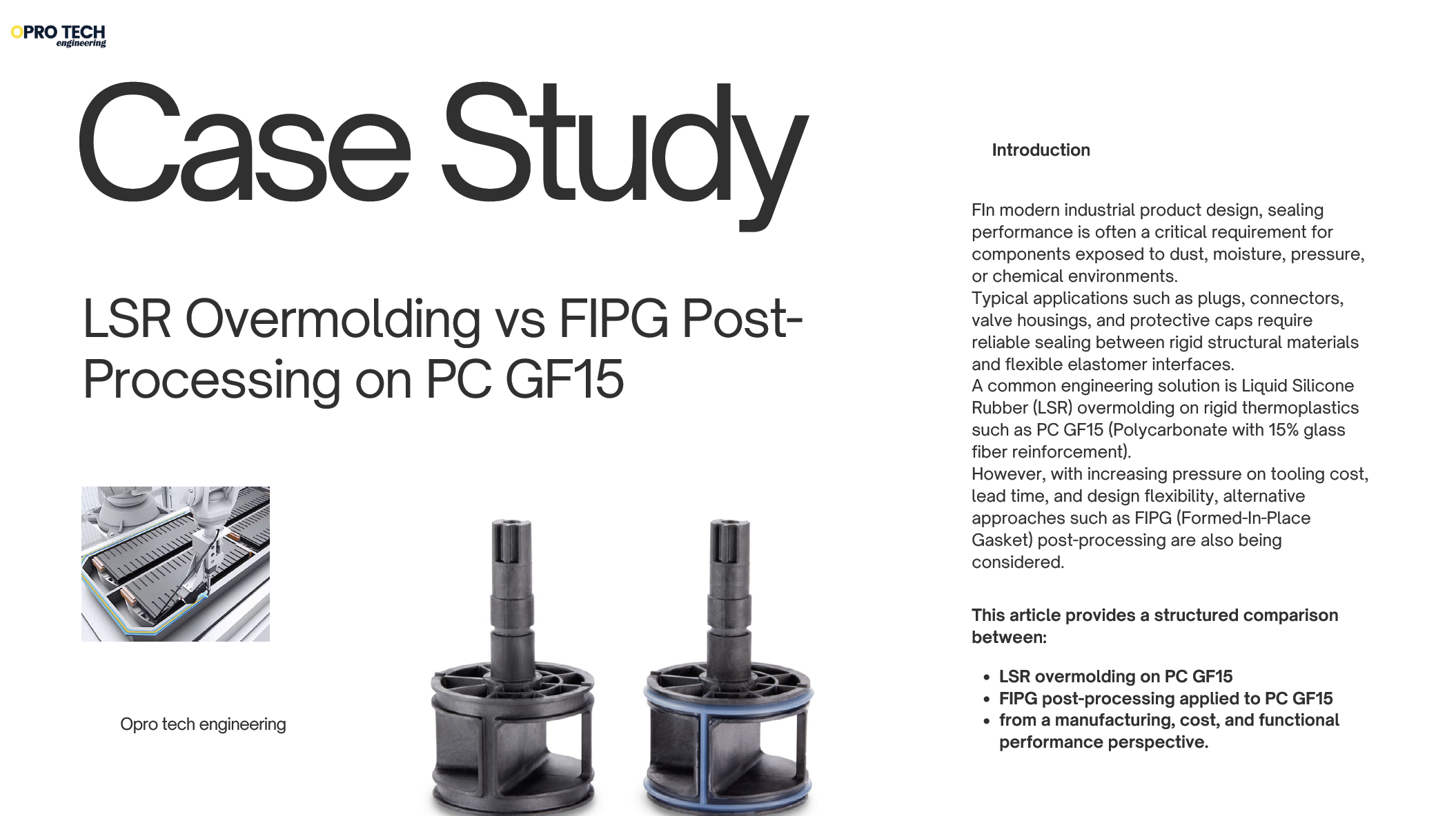 Case Study: LSR Overmolding vs FIPG Post-Processing on PC GF15