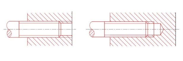 Through hole（left） , blind hole（ right）